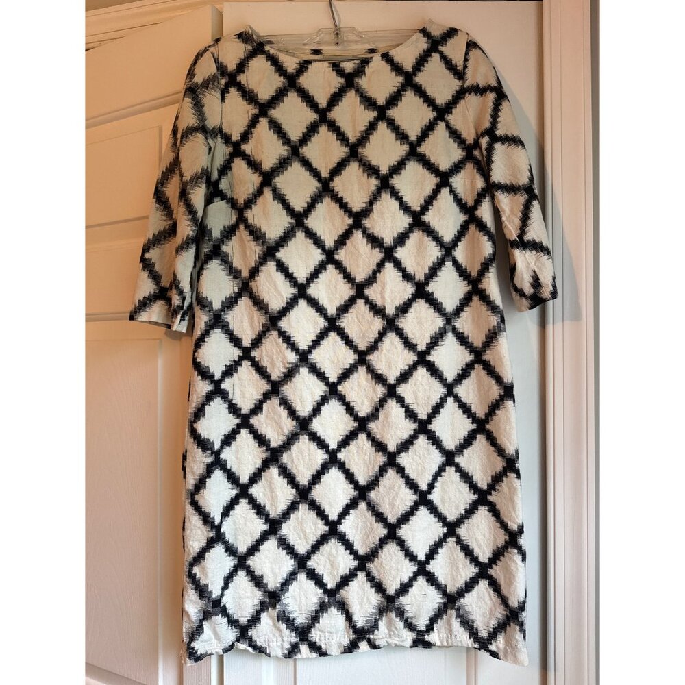 The Odells Black and White Diamond Print Dress, XS
